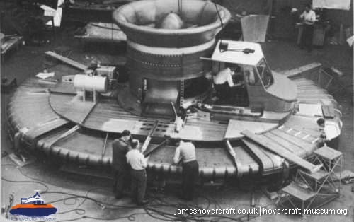 SRN1 during construction -  (credit: The <a href='http://www.hovercraft-museum.org/' target='_blank'>Hovercraft Museum Trust</a>).